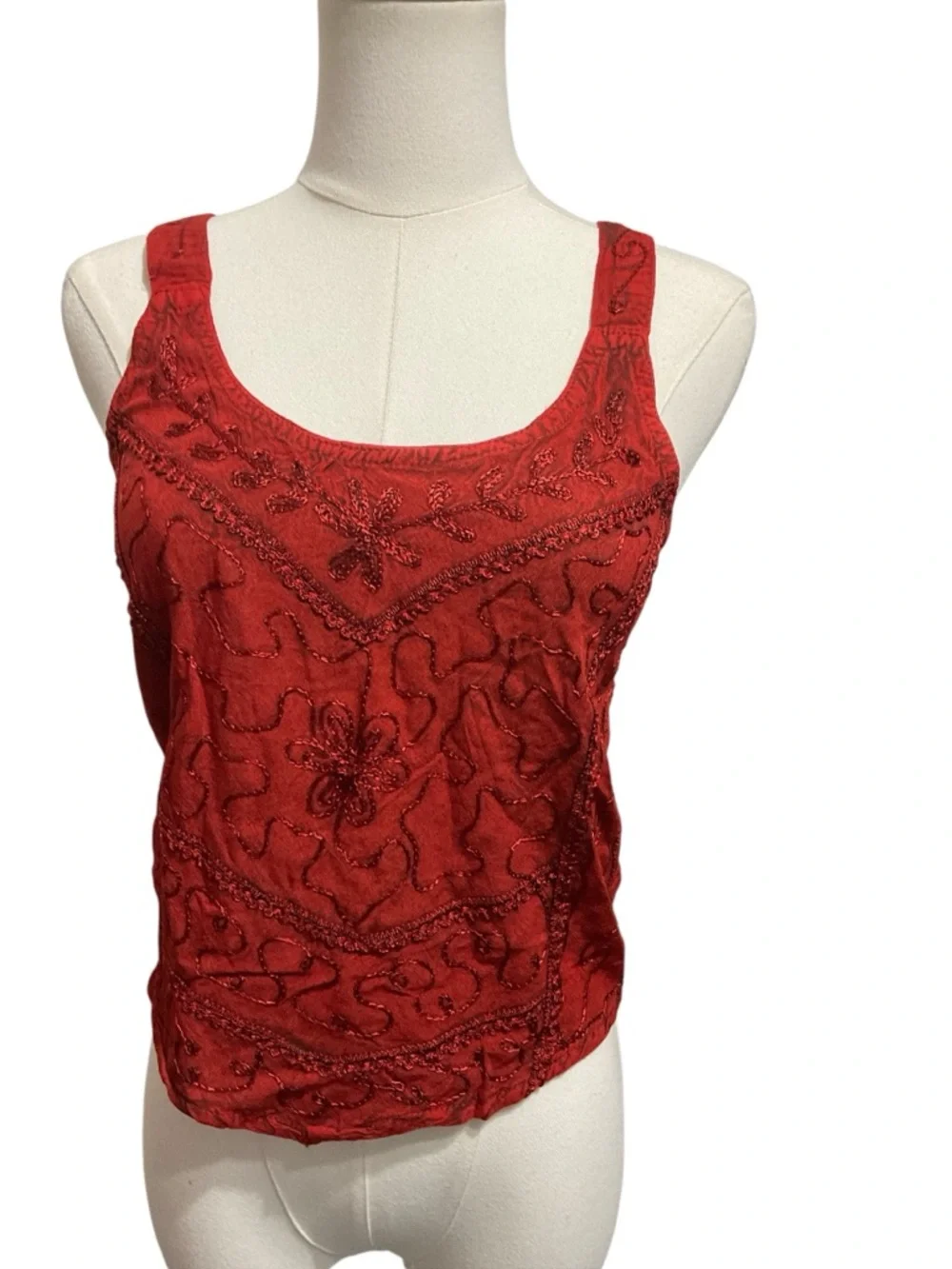 Rhea NWT Red Embroidered Tank Top & Harem Pants Set S/M Boho Festival